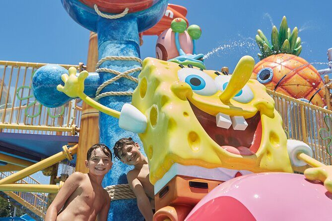 Aqua Nick - Water park Riviera Maya - Nickelodeon characters: SpongeBob and PAW Patrol energy
