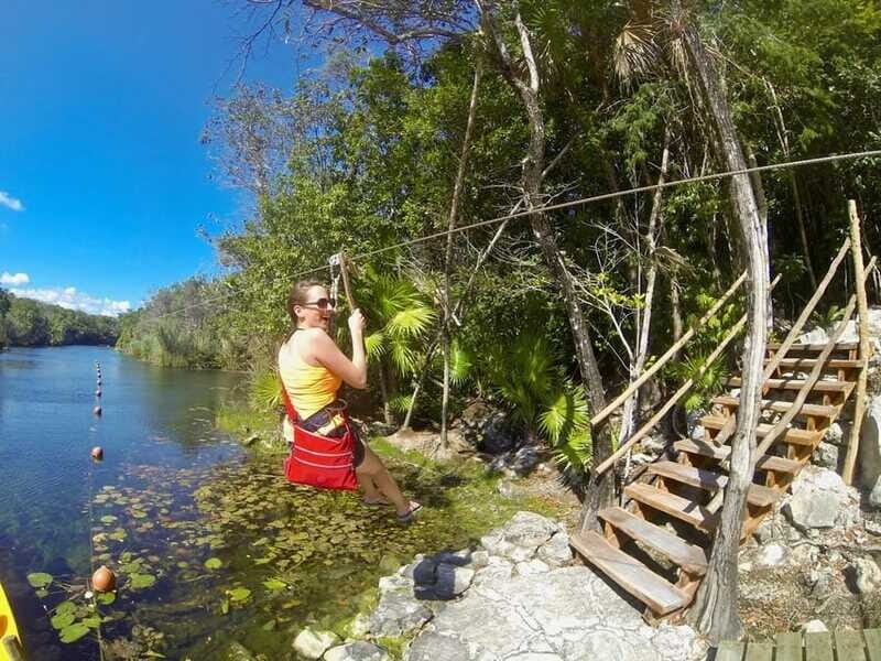 From Tulum: Four-Cenote Adventure - Large Cenote Naval: Two Long Zip Lines and the Canoe Transition