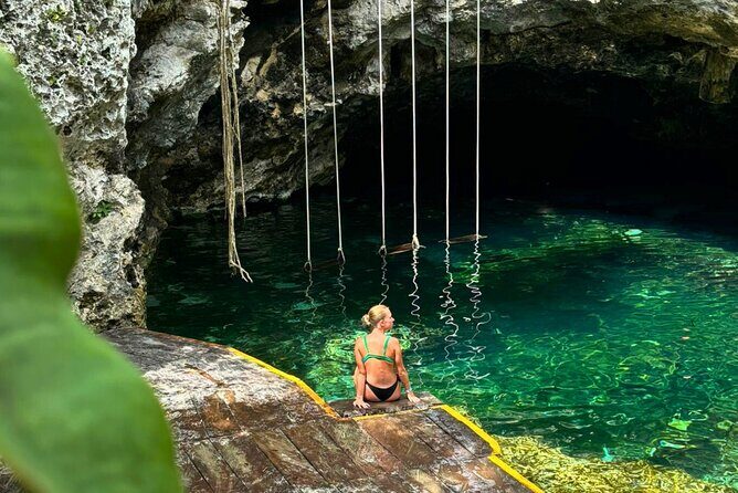 Full Day Tour to Tulum Cenote and Swim with Turtles in Akumal - Canamayte Cenote & Ecopark: crystal-clear water and built-in swim support