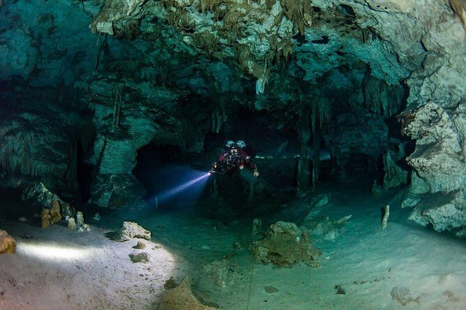 Go for 2 dives in cenote Dos ojos for certified divers - Barbie Line: formations, light effects, and fish sightings