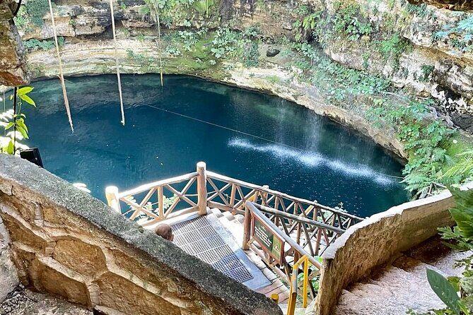Private Tour Chichen Itza Cenote Valladolid All Inclusive - The cenote stop: swimming in a waterfall cenote plus a Yucatán buffet lunch